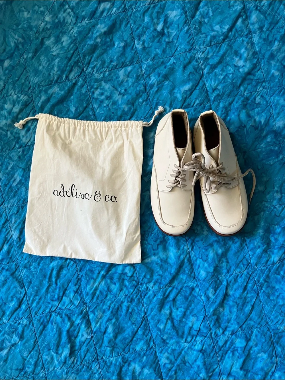 Adelisa & Co. Cream Antigua Lace-Up Kids Dress Shoes, eu 35